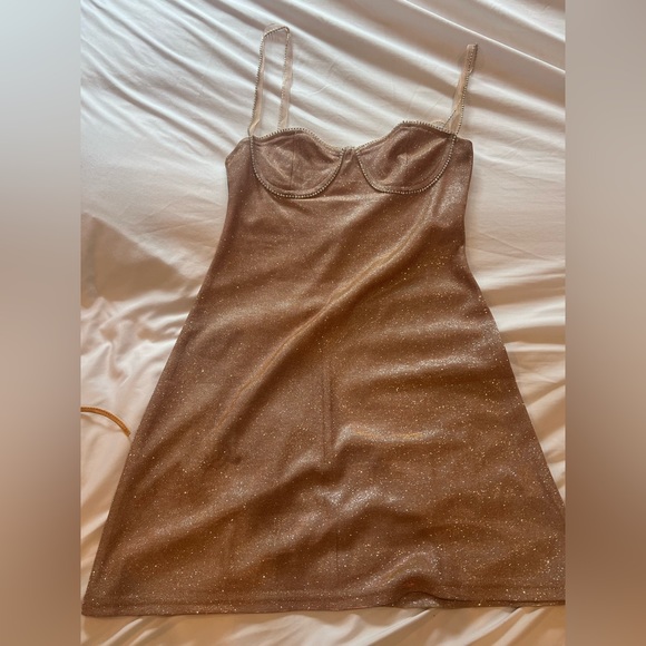 ANGELINA PINK SHIMMER MINI DRESS - Picture 8 of 9